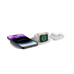 Tech-Protect QI15W-A32 3in1 indukcinis įkroviklis su MagSafe išmaniajam telefonui / Apple Watch / AirPods - pilka