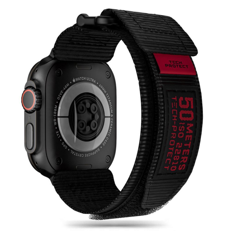 Tech-Protect Scout Pro dirželis, skirtas Apple Watch 4/ 5/ 6/ 7/ 8/ 9/ SE/ Ultra 1/ 2 (42/ 44/ 45/ 49 mm) – juodas