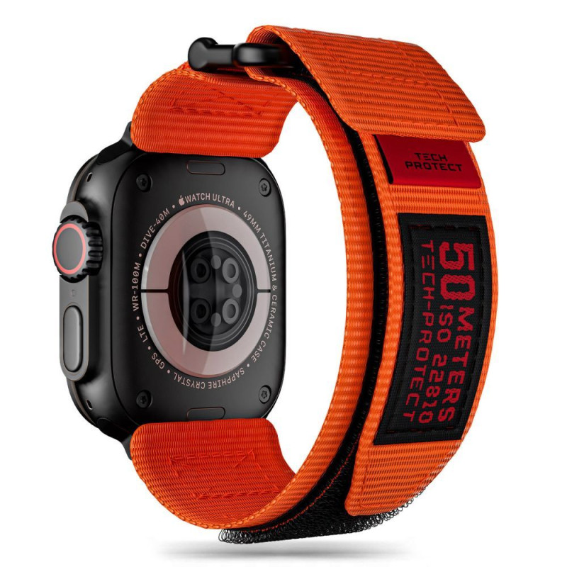 Tech-Protect Scout Pro dirželis, skirtas Apple Watch 4 / 5 / 6 / 7 / 8 / 9 / SE / Ultra 1 / 2 (42/ 44/ 45/ 49 mm) - oran...