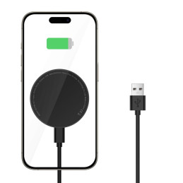 Tech-Protect QI15W-A33 indukcinis įkroviklis su MagSafe ir stovu su USB-A / USB-C laidu - juodas