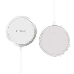 Tech-Protect QI15W-A34 indukcinis įkroviklis su MagSafe su USB-C laidu - baltas