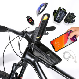 Tech-Protect V2 dviračio krepšys su vieta 1l telefonui - juodas