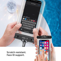 Tech-Protect Waterproof Case UWC7 vandeniui atsparus dangtelis, skirtas įrenginiams iki 6,9" - juoda ir oranžinė