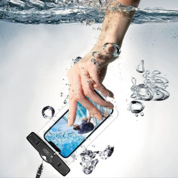 Tech-Protect Waterproof Case UWC7 vandeniui atsparus dangtelis, skirtas įrenginiams iki 6,9" - juoda ir oranžinė