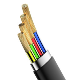 „Baseus“ paprastas plokščias kabelis USB / USB Type C SuperCharge 5A 40W Quick Charge 3.0 QC 3.0 23cm pilkas (CATMBJ-BG1...