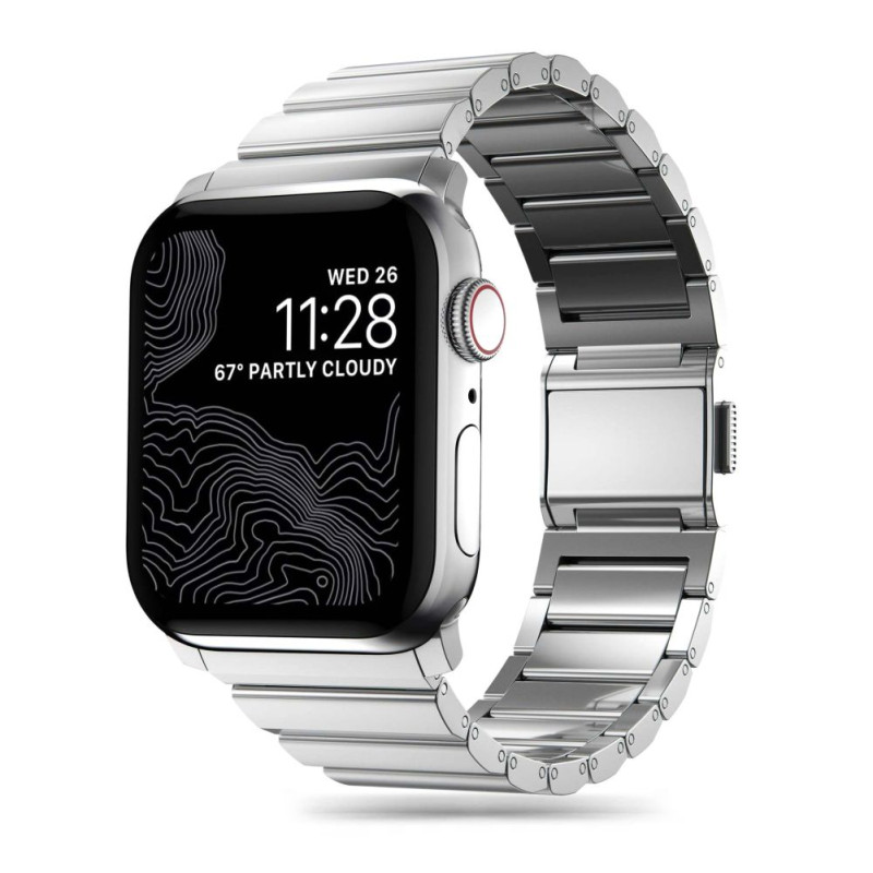 Tech-Protect SteelBand apyrankė, skirta Apple Watch 4/ 5/ 6/ 7/ 8/ 9/ SE / Ultra 1/ 2 (42/ 44/ 45/ 49 mm) – sidabrinė