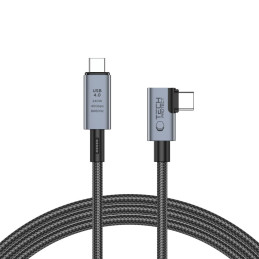 Tech-Protect UltraBoost Max L USB-C 4.0 (tiesus) / USB-C 4.0 (kampinis) PD kabelis 240W 8K 40Gbps 1,5m – pilka