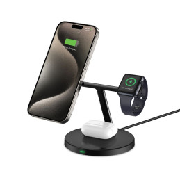 Tech-Protect QI15W-A35 3in1 indukcinis įkroviklis su MagSafe telefonui / AirPods / Apple Watch - juodas