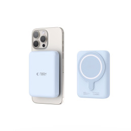Tech-Protect LifeMag PB11 Powerbank su MagSafe 10000mAh 15W USB-C prievadu - mėlynas + USB-C laidas