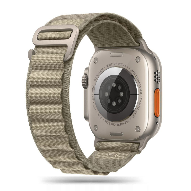 Tech-Protect Nylon Pro dirželis, skirtas Apple Watch 4/ 5/ 6/ 7/ 8/ 9/ SE/ Ultra 1/ 2 (42/ 44/ 45/ 49 mm) – Titanium Oli...