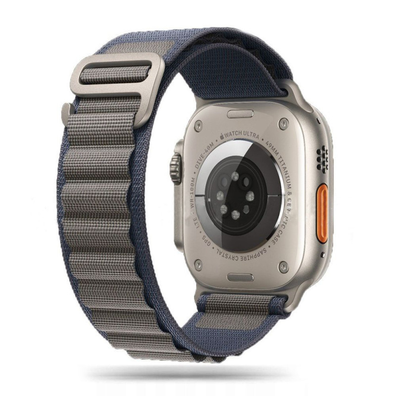 Tech-Protect Nylon Pro dirželis, skirtas Apple Watch 4/ 5/ 6/ 7/ 8/ 9/ SE/ Ultra 1/ 2 (42/ 44/ 45/ 49 mm) – mėlynai pilk...