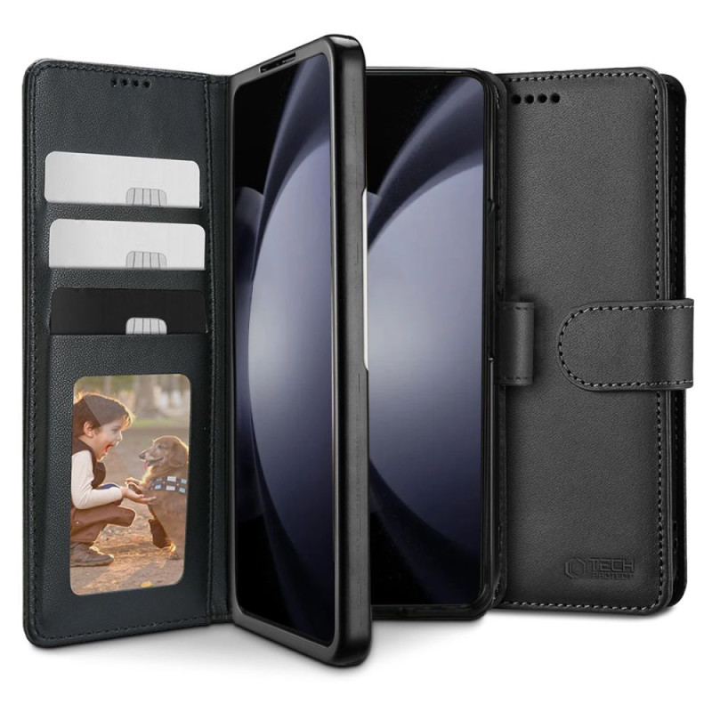 Tech-Protect Wallet dėklas, skirtas Samsung Galaxy Z Fold 6 - juodas
