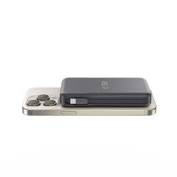 Tech-Protect LifeMag PB31 Powerbank su MagSafe 10000mAh 15W USB-C / USB-A / įmontuotais USB-C / Lightning laidais - juod...