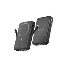 Tech-Protect LifeMag PB31 Powerbank su MagSafe 10000mAh 15W USB-C / USB-A / įmontuotais USB-C / Lightning laidais - juod...