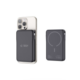 Tech-Protect LifeMag PB31 Powerbank su MagSafe 10000mAh 15W USB-C / USB-A / įmontuotais USB-C / Lightning laidais - juod...