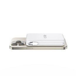 Tech-Protect LifeMag PB31 Powerbank su MagSafe 10000mAh 15W USB-C / USB-A / įtaisytuoju USB-C / Lightning laidais - balt...