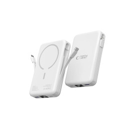 Tech-Protect LifeMag PB31 Powerbank su MagSafe 10000mAh 15W USB-C / USB-A / įtaisytuoju USB-C / Lightning laidais - balt...