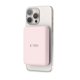 Tech-Protect LifeMag PB11 Powerbank su MagSafe 10000mAh 15W USB-C prievadu – rožinis + USB-C laidas