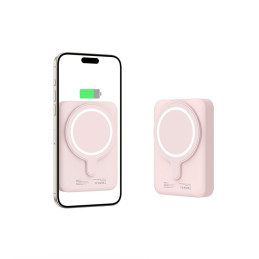 Tech-Protect LifeMag PB11 Powerbank su MagSafe 10000mAh 15W USB-C prievadu – rožinis + USB-C laidas