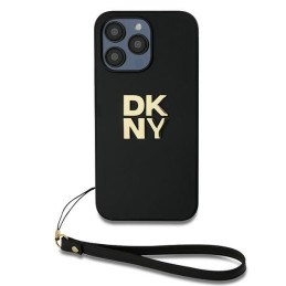 DKNY Wrist Strap Stock Logo dėklas, skirtas iPhone 14 Pro - juodas