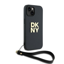 DKNY Wrist Strap Stock Logo dėklas, skirtas iPhone 14 / 15 / 13 - juodas