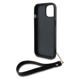 DKNY Wrist Strap Stock Logo dėklas, skirtas iPhone 14 / 15 / 13 - juodas