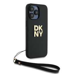 DKNY Wrist Strap Stock Logo dėklas, skirtas iPhone 14 Pro Max - juodas