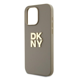DKNY Wrist Strap Stock Logo dėklas, skirtas iPhone 15 Pro - smėlio spalvos