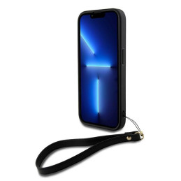DKNY Wrist Strap Stock Logo dėklas, skirtas iPhone 15 Pro - juodas