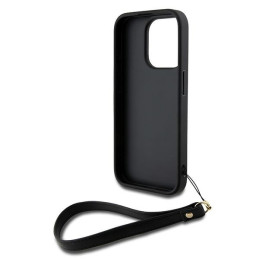 DKNY Wrist Strap Stock Logo dėklas, skirtas iPhone 15 Pro - juodas