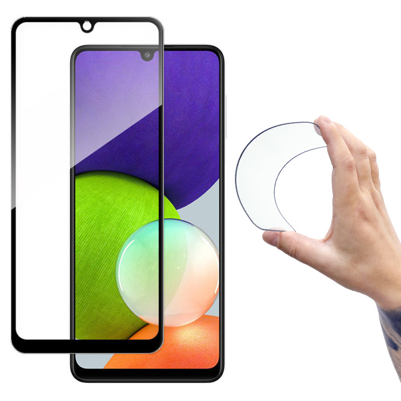 Wozinsky viso dangčio Flexi nano stiklo plėvelės grūdintas stiklas su rėmeliu Samsung Galaxy A22 4G Black