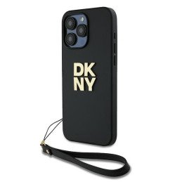 DKNY Wrist Strap Stock Logo dėklas, skirtas iPhone 15 Pro Max - juodas