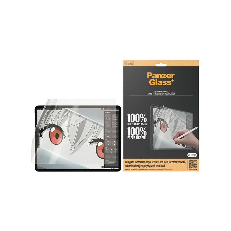 Antibakterinė PanzerGlass GraphicPaper folija su akinimo filtru, skirta iPad Pro 12,9" 2018 / 2020 / 2021 / 2022 m.