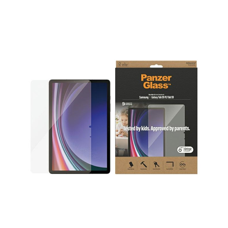 PanzerGlass itin platus grūdintas stiklas, skirtas Samsung Galaxy Tab S9 / S9 FE