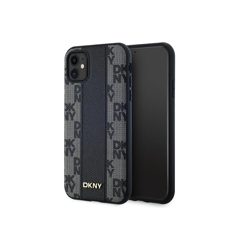 DKNY odinis languotas monofoninio rašto MagSafe dėklas, skirtas iPhone 11 / Xr – juodas