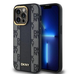 DKNY odinis languotas monofoninio rašto MagSafe dėklas, skirtas iPhone 13 Pro Max – juodas