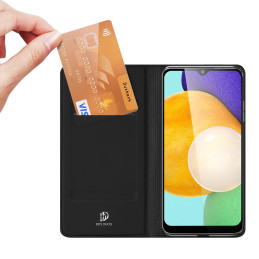 Dux Ducis Skin Pro dėklo dėklo dangtelis su atvartu, skirtas Samsung Galaxy A03s juodas