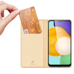 Dux Ducis Skin Pro dėklo dėklo dangtelis su atvartu, skirtas Samsung Galaxy A03s auksui