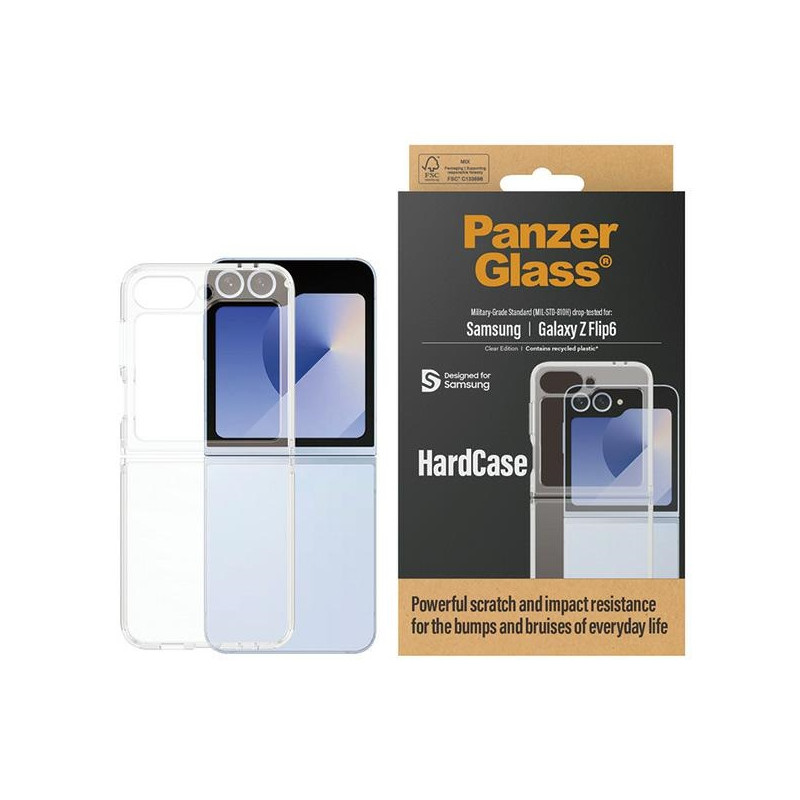 PanzerGlass HardCase dėklas, skirtas Samsung Galaxy Z Flip 6 - skaidrus