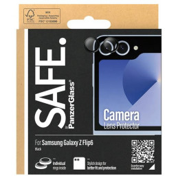 SAFE by PanzerGlass fotoaparato dangtelis, skirtas Samsung Galaxy Z Flip 6 - su juodu rėmeliu