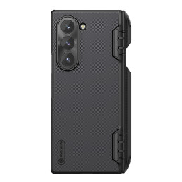 Nillkin Super Frosted Shield sulankstomas dėklas, skirtas Samsung Galaxy Z Fold 6 5G su rašiklio laikikliu – juodas