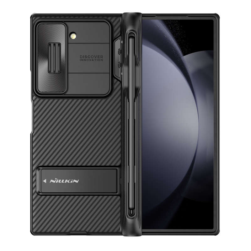 Nillkin CamShield sulankstomas dėklas, skirtas Samsung Galaxy Z Fold 6 5G su rašiklio laikikliu – juodas