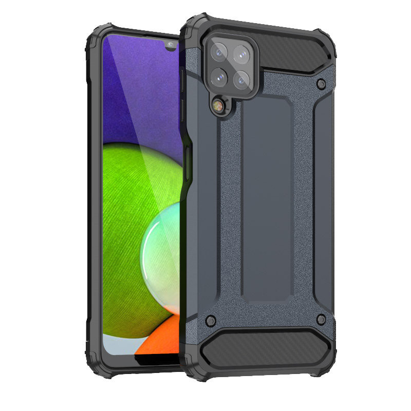 Hybrid Armor šarvuotas hibridinis dėklo dangtelis, skirtas Samsung Galaxy A22 4G mėlynas