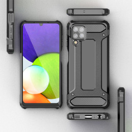 Hybrid Armor šarvuotas hibridinis dėklo dangtelis, skirtas Samsung Galaxy A22 4G mėlynas