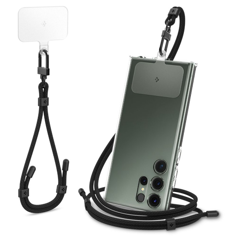 Spigen Universal Strap Set dirželis ir pakabukas - juodas