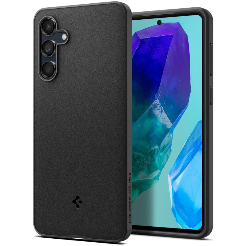 Spigen Essential SandBlast dėklas, skirtas Samsung Galaxy M55 5G - matinė juoda