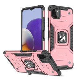 Wozinsky Ring Armor Armored Hybrid Case Cover + Magnetinis laikiklis, skirtas Samsung Galaxy A22 4G rožinė