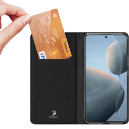 Dux Ducis Skin Pro dėklas, skirtas Xiaomi Poco X6 Pro 5G / Redmi K70E su atvartu ir kortelės lizdu - juodas