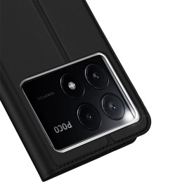 Dux Ducis Skin Pro dėklas, skirtas Xiaomi Poco X6 Pro 5G / Redmi K70E su atvartu ir kortelės lizdu - juodas