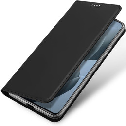 Dux Ducis Skin Pro dėklas, skirtas Xiaomi Poco X6 Pro 5G / Redmi K70E su atvartu ir kortelės lizdu - juodas
